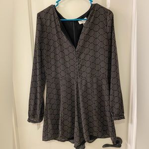 Harlyn Geometric Long-sleeve Romper | Size S